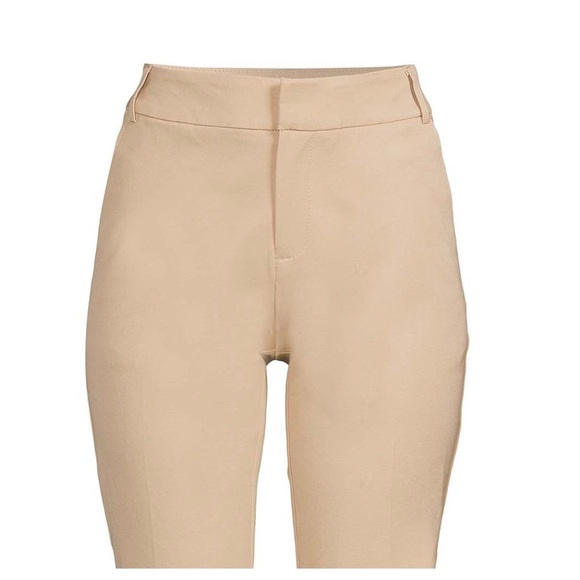TIME and TRU Womens Cropped Pants Size 6 Beige Zipped Front Pockets New - Picture 4 of 13
